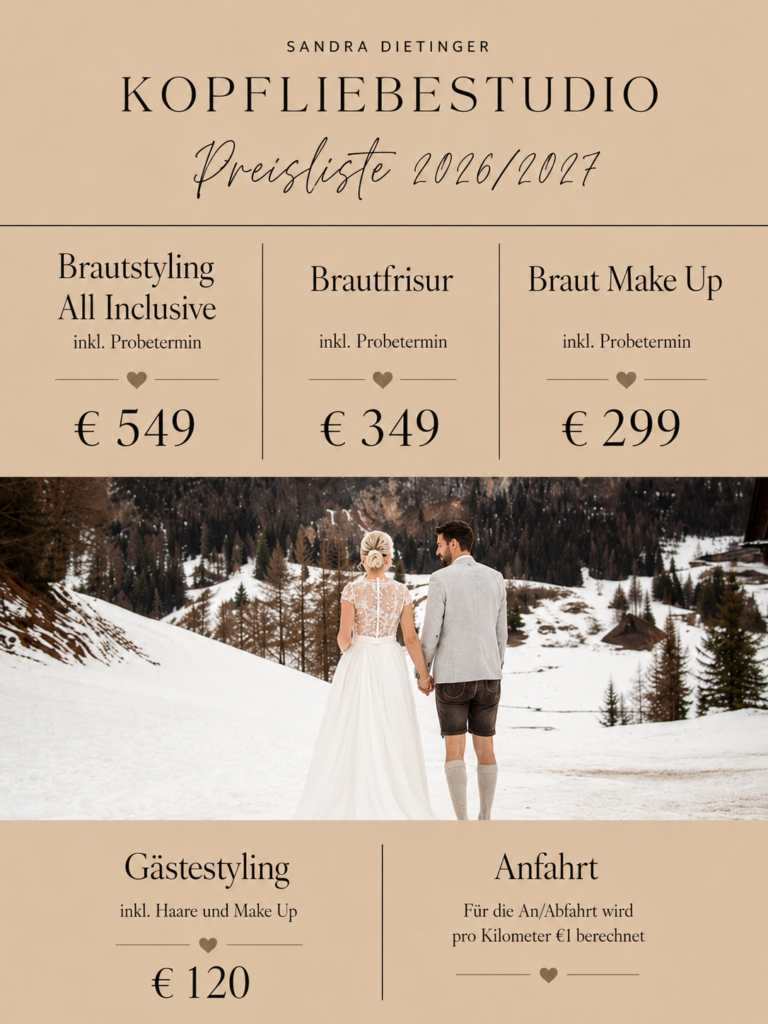 Kopfliebestudio Hochzeit Preise